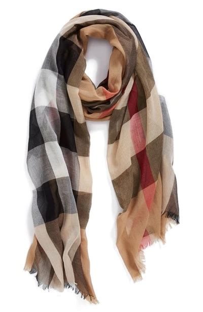 1321c Burberry Brit Sheer Mega Camel Check Scarf